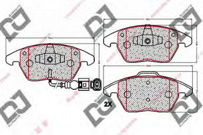 DJ PARTS bp1909 -  Комплект тормозных колодок, дисковый тормоз